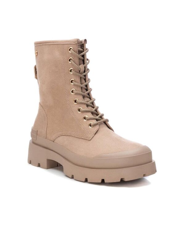 キシタイ レディース シューズ ブーツ・レインブーツ スエード レース Womenuede Lace-Up Boots By XTI Beige/khaki カーキ