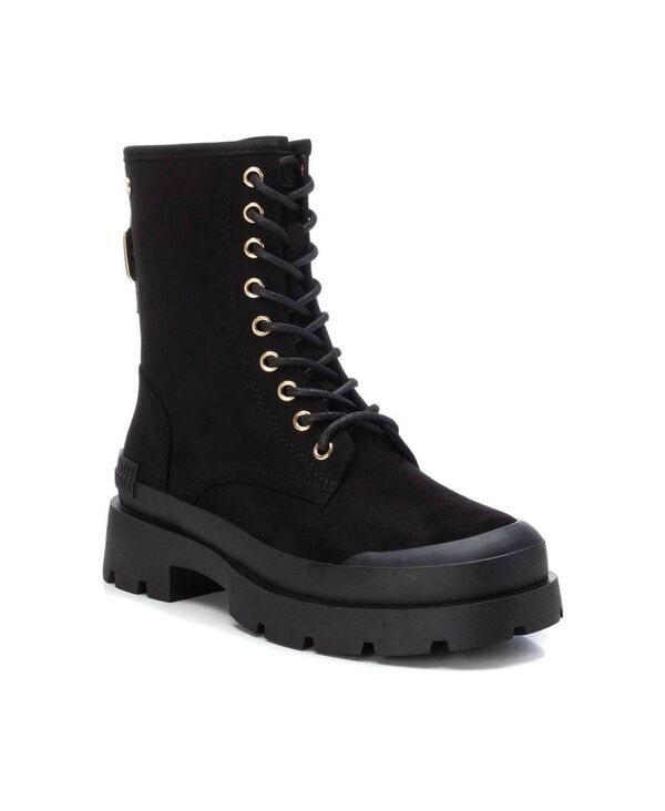 キシタイ レディース シューズ ブーツ・レインブーツ スエード レース Womenuede Lace-Up Boots By XTI Black ブラック