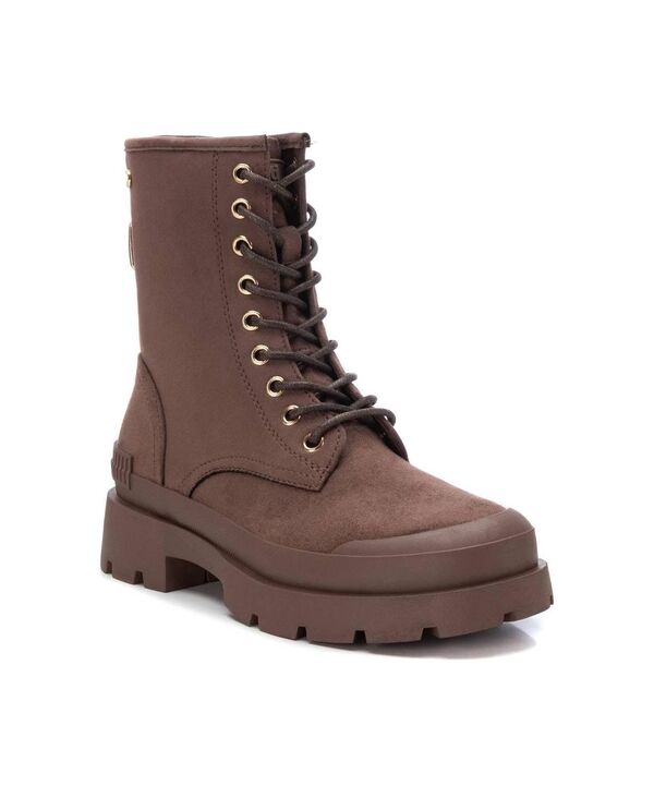 キシタイ レディース シューズ ブーツ・レインブーツ スエード レース Womenuede Lace-Up Boots By XTI Brown ブラウン