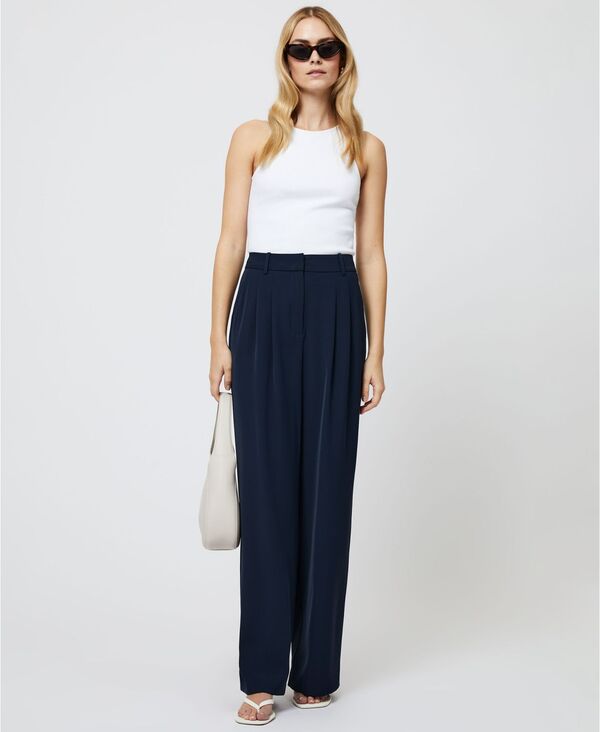 フレンチコネクション レディース ボトムス カジュアルパンツ French Connection Women's Harrie Wide-Leg Suiting Pants Marine