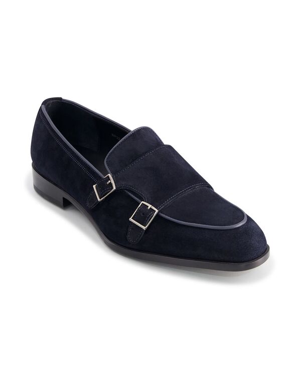 アンソニー ヴィア メンズ シューズ スリッポン・ローファー モンク Anthony Veer Men's Beaumont Double Monk Loafers Blue ブルー｜ReVida 店