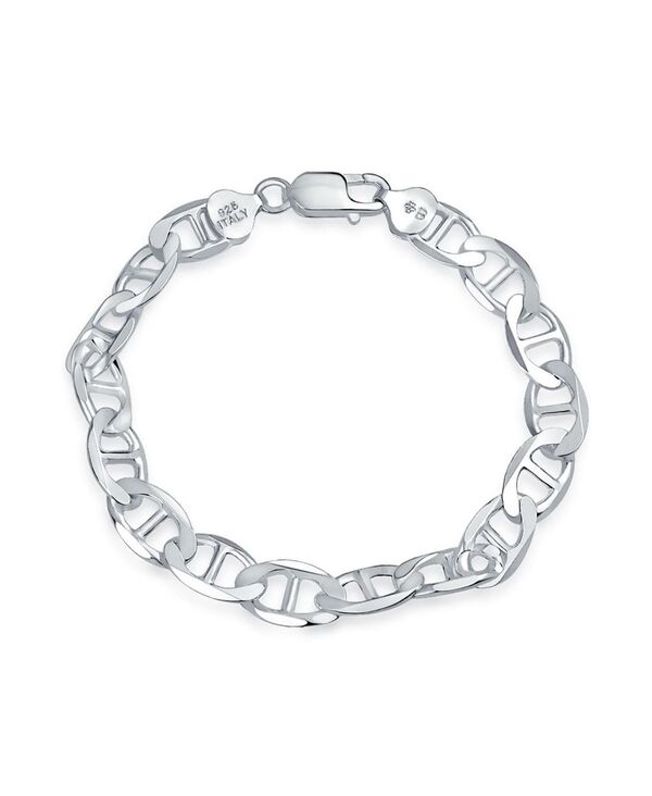 ブリング レディース アクセサリー ブレスレット・バングル・アンクレット Bling Jewelry Thick Heavy Solid Sterling Silver 9MMarine Anchor Mariner Chain Link Bracelet 8 Inch Silver シルバー