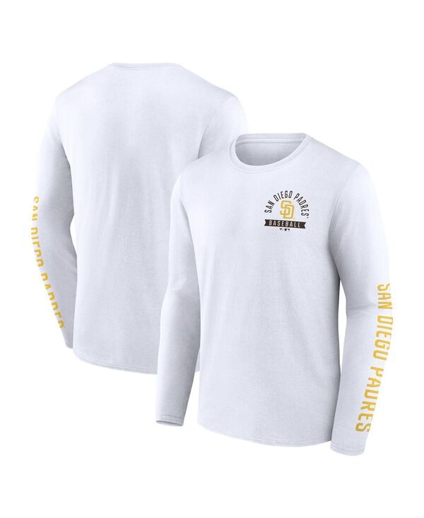 ファナティクス メンズ トップス Tシャツ Fanatics Men's White San Diego Padres Press Box Long Sleeve T-Shirt White ホワイト