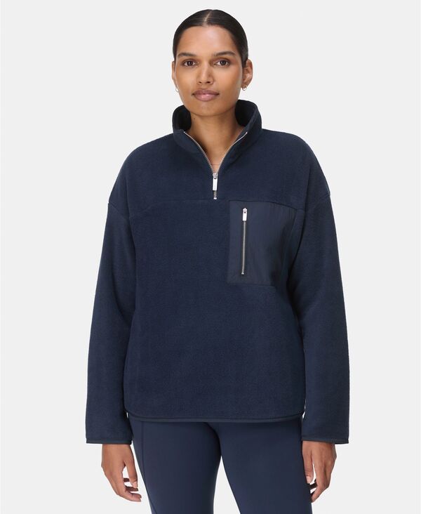 スウェッティベティ レディース アウター ジャケット・ブルゾン ハーフジップ Sweaty Betty Women Mallow Half Zipull-On Jacket Navy Blue ネイビー