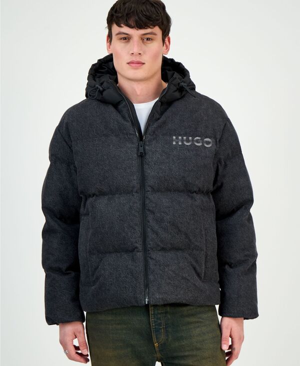 ヒューゴボス メンズ アウター 上衣・上衣 フーデッドジャケット Hugo Boss Men\u0027s Bowan Zip-Front Hooded Jacket Black 黒いこと