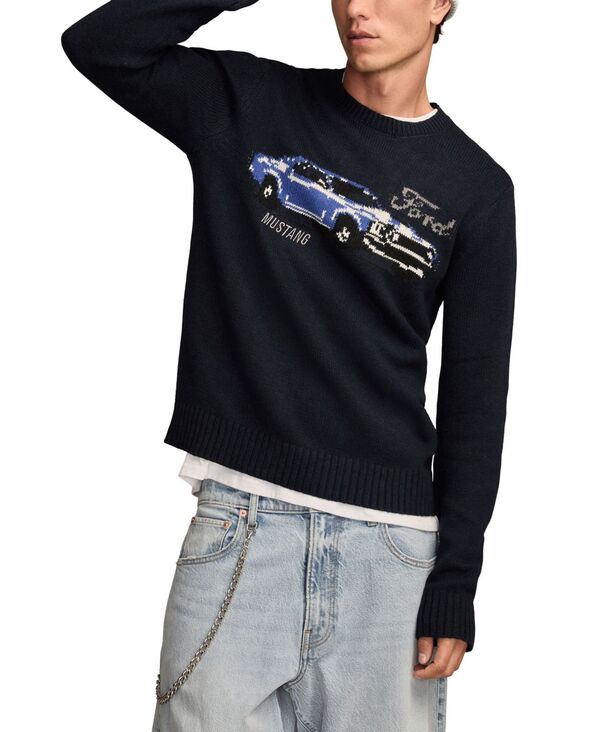 ラッキーブランド メンズ アウター ニット・セーター レギュラーフィット 長袖 Lucky Brand Men's Regular Fit Long-Sleeve Mustang Sweater Navy ネイビー