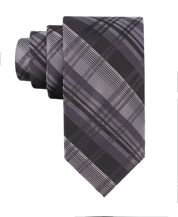 カルバンクライン メンズ アクセサリー ネクタイ Calvin Klein Men's Luke Plaid Tie Black ブラック