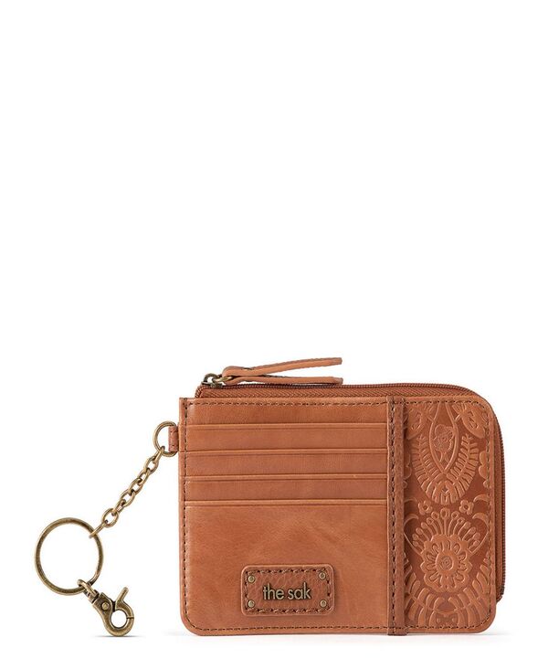 ザサック レディース アクセサリー 財布 レザー The Sak Women's Iris Leather Card Case Walletobacco Floral Emboss