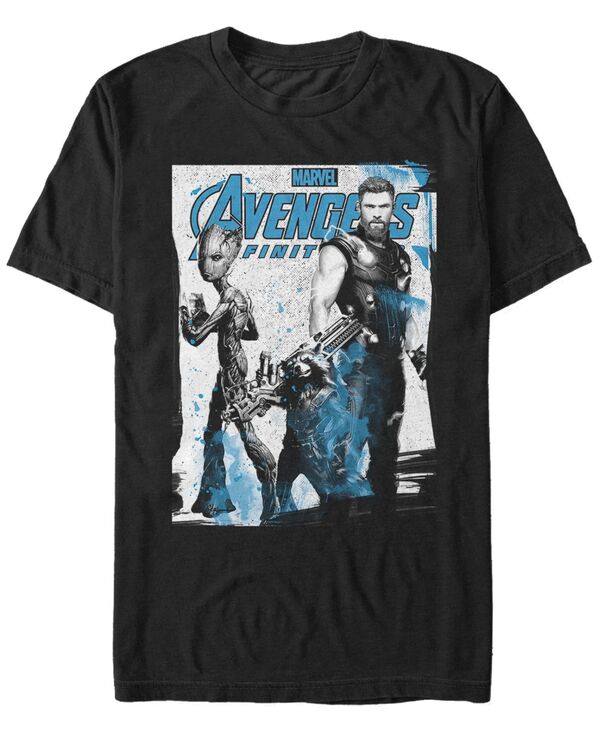フィフスサン メンズ トップス Tシャツ Fifth Sun Marvel Men's Avengers Infinity War Fighting Three Poster Short Sleeve T-Shirt Black ブラック