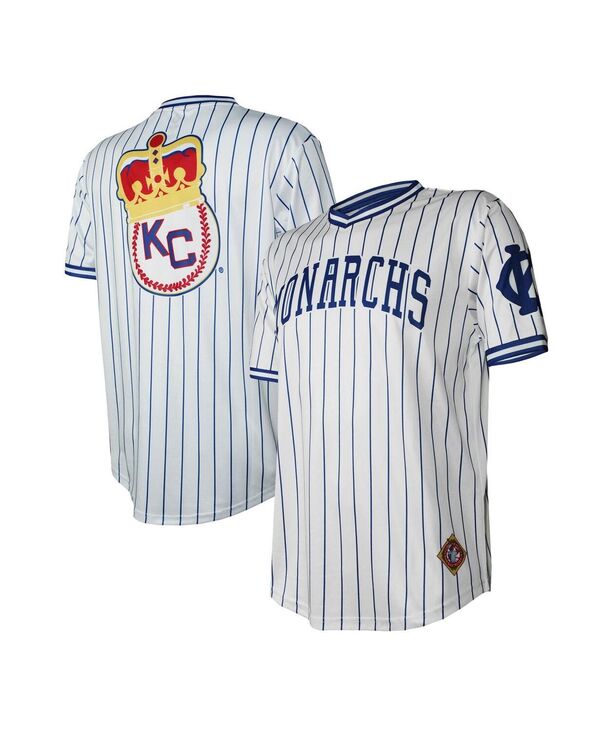 スティッチーズ メンズ トップス シャツ Vネック ジャージー Stitches Men's White Distressed Kansas City Monarchs V-Neck Jersey White ホワイト
