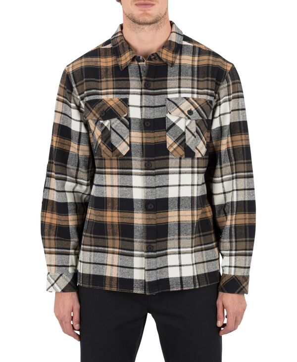 ハーレー メンズ トップス シャツ 長袖 Hurley Men'santa Cruz Seaside Flannelong-Sleeve Shirt Black ブラック