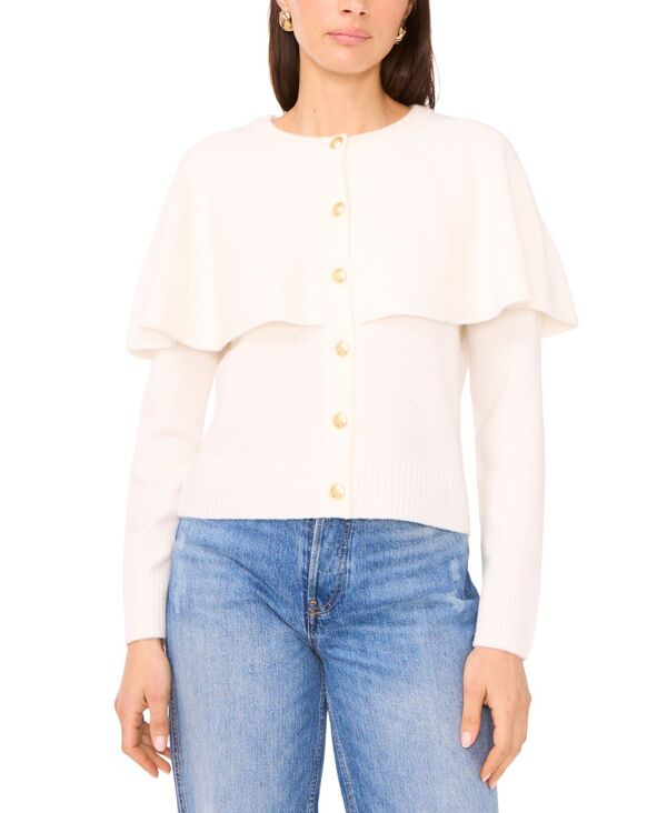 ヴィンスカムート レディース アウター ニット・セーター カーディガン Vince Camuto Women's Long Sleeve Cardigan Sweater Antique White ホワイト