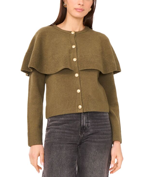 ヴィンスカムート レディース アウター ニット・セーター カーディガン Vince Camuto Women's Long Sleeve Cardigan Sweater Burnt Olive オリーブ