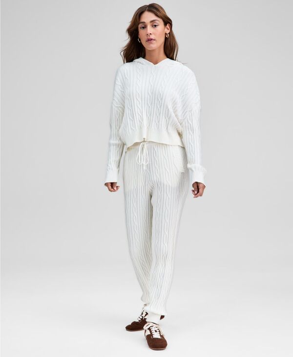 アンドノウディス レディース ボトムス カジュアルパンツ ニット And Now This Women's Cable-Knit Jogger Pants Cala Lilly