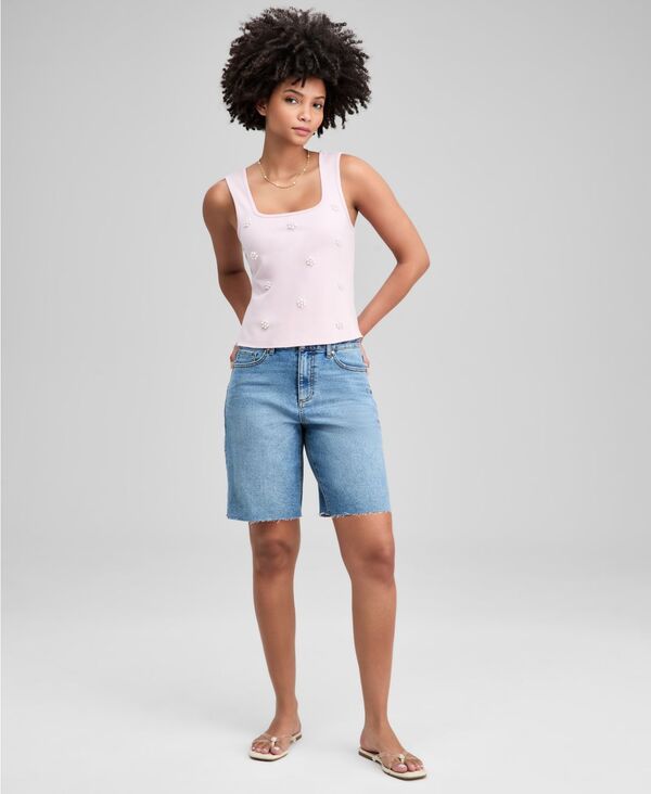 アンドノウディス レディース ボトムス ハーフパンツ・ショーツ ショートパンツ And Now This Women's High Rise Bermuda Jean Shorts Medium Wash