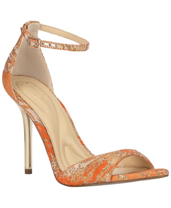 ジェシカシンプソン レディース シューズ サンダル Jessica Simpson Women's Neliralmond Toe Stiletto Sandals Tangerine Aurora Brocade タンジェリン