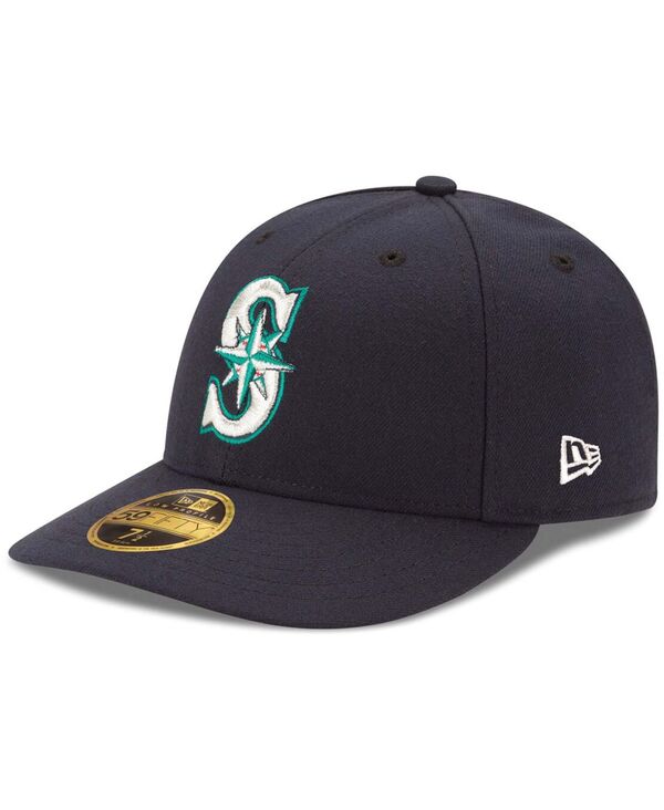 ニューエラ メンズ アクセサリー 帽子 New Era Men's Navy Seattle Mariners Authenticollection Field Low Profile Game 59FIFTY Fitted Hat Navy ネイビー｜ReVida 店