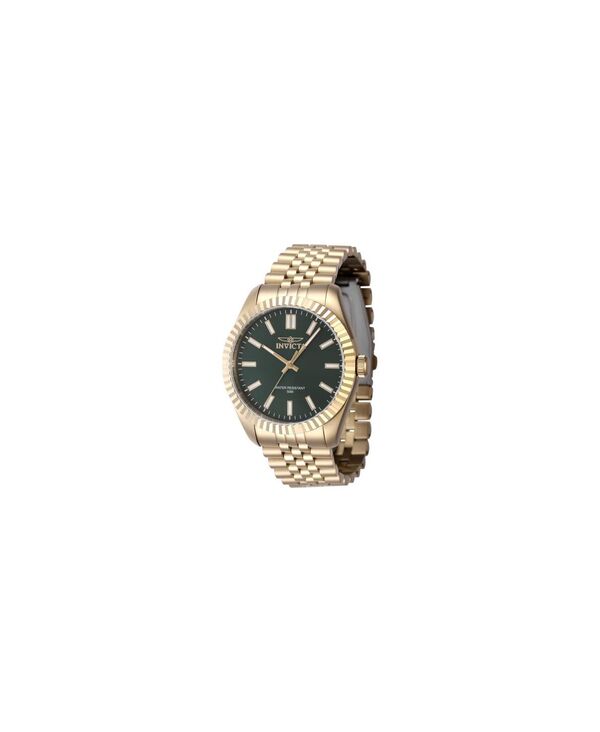インビクタ メンズ アクセサリー 腕時計 Invicta Men's 47489 Specialty Quartz 3 Hand Green Dial Watch Gold ゴールド｜ReVida 店