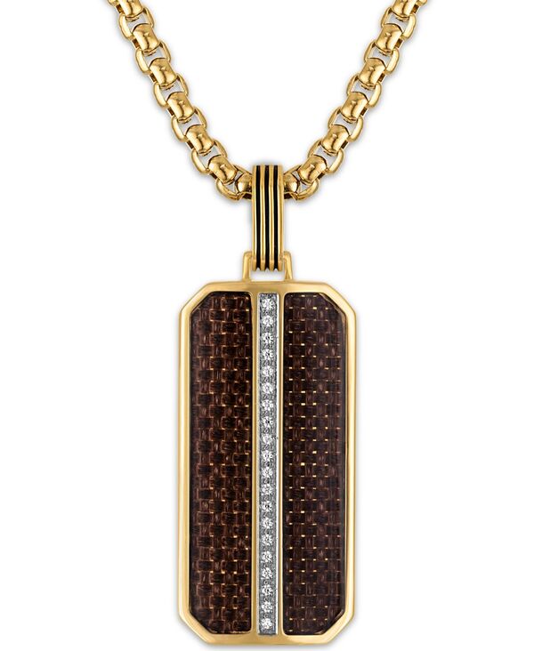 エスクァイア レディース アクセサリー ネックレス・チョーカー・ペンダントトップ Tシャツ レース Esquire Men's Jewelry Diamond Pendant Necklace (1/10 ct.w.) in Stainlessteel Gold ゴールド｜ReVida 店