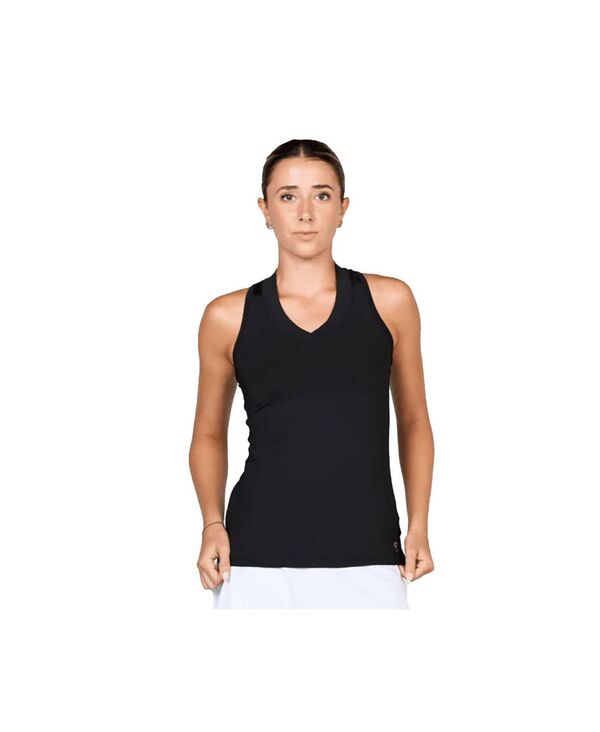 ソフィベラ レディース トップス シャツ Sofibella Women's UV Colors Racerback Tennis Tank Top Black ブラック