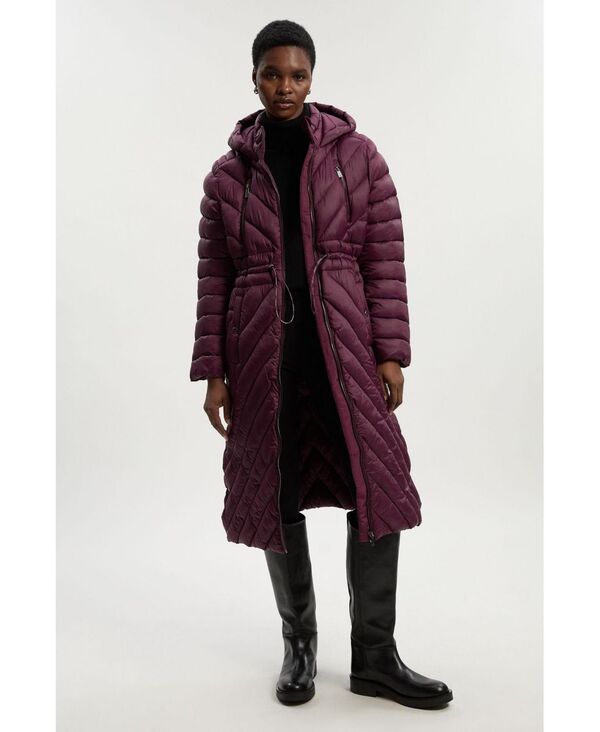 カレンミレン レディース アウター ジャケット・ブルゾン ひざ丈 コート Karen Millen Women's Lightweight Knee Length Packable Coat Berry｜ReVida 店