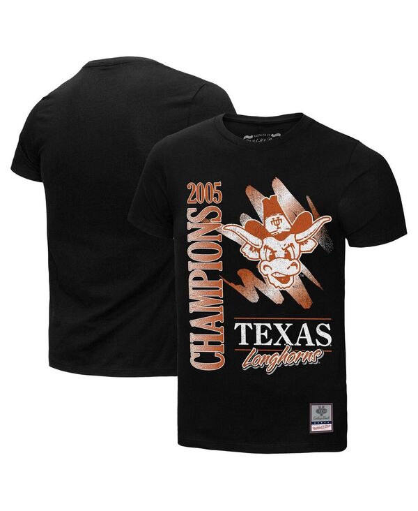 ミッチェル&ネス メンズ トップス Tシャツ Mitchell & Ness Men's Black Texas Longhorns Retro Brush Mineral Wash T-Shirt Black ブラック