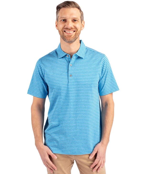 カッターアンドバック メンズ トップス Tシャツ ポロシャツ Cutter & Buck Men's Forgeco Heather Stripe Stretch Recycled Polo Shirt Digital heather ヘザー