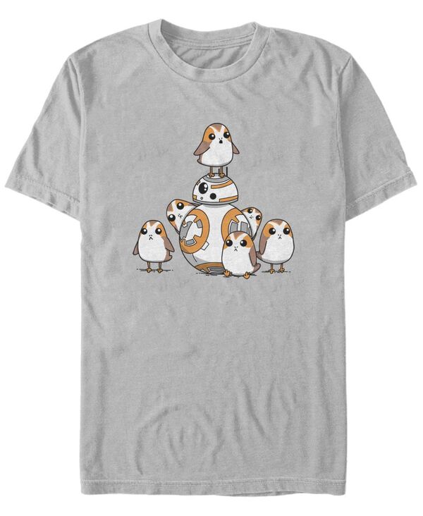 フィフスサン メンズ トップス Tシャツ Fifth Sun Men'star Wars - Episode 8 BB8 and Porgshort Sleeve T-shirt Silver-Tone シルバー