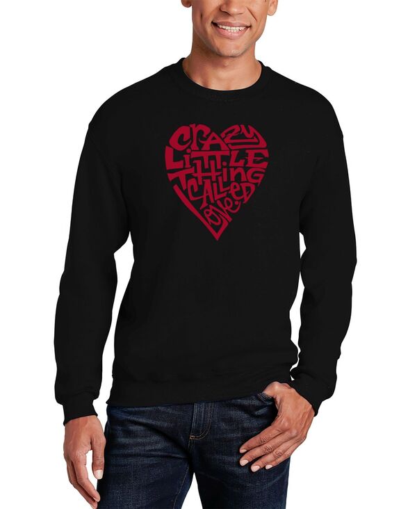 エルエーポップアート メンズ アウター パーカー・スウェット クルーネック シャツ LA Pop Art Men's Crazy Little Thing Called Love Word Art Crewneck Sweatshirt Black ブラック