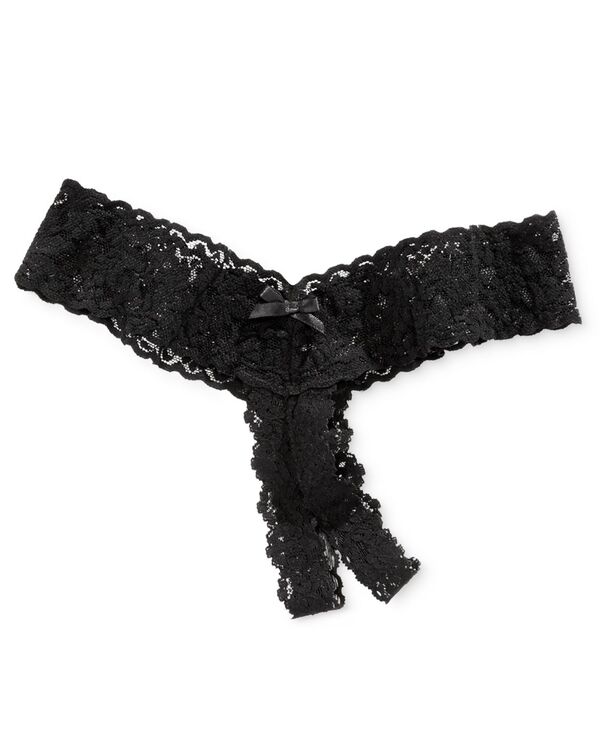 ハンキーパンキー レディース アンダーウェア パンツ Hanky Panky After Midnight Solid Open Panel Thong 481001 Black ブラック