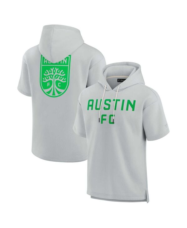 ファナティクス メンズ アウター パーカー・スウェット フリース Fanatics Men's and Women's Gray Austin FC Elementsuper Soft Fleece Short Sleeve Pullover Hoodie Gray グレー