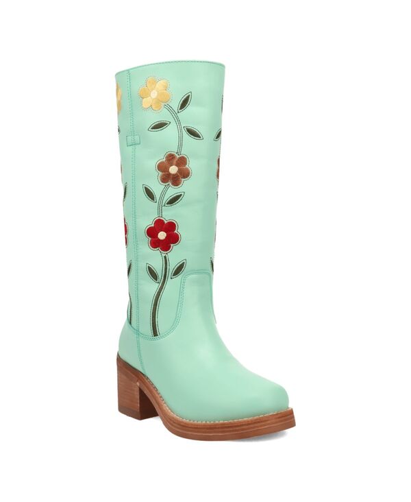 ディンゴ レディース シューズ ブーツ・レインブーツ レザー Dingo Women's Bloom Leather Boot Mint ミント|ReVida 店