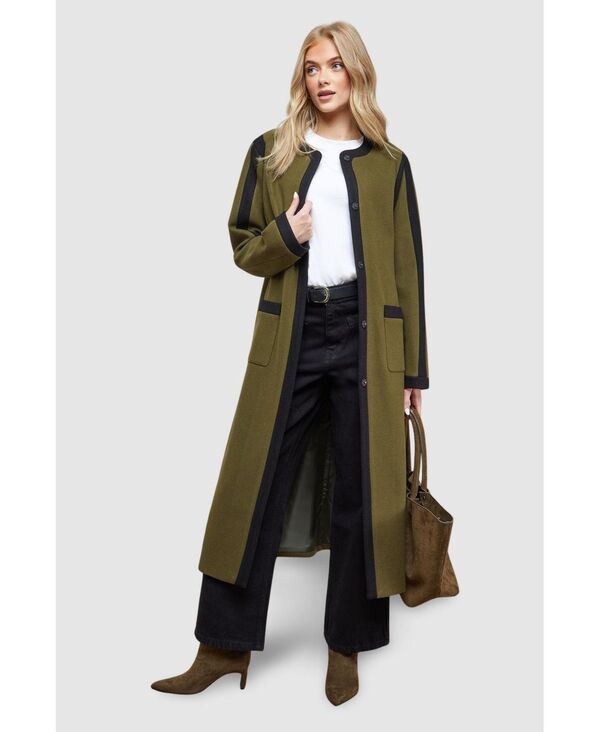 オアシス レディース アウター ジャケット・ブルゾン コート Oasis Women's Tipped Coat Olive オリーブ