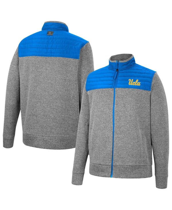 円形劇場 メンズ アウター 上衣・上衣 Colosseumen\u0027s Charcoal Blue UCLA Bruins Putter Herringbone Full-Zip Jacket Charcoal Blue 暗灰色