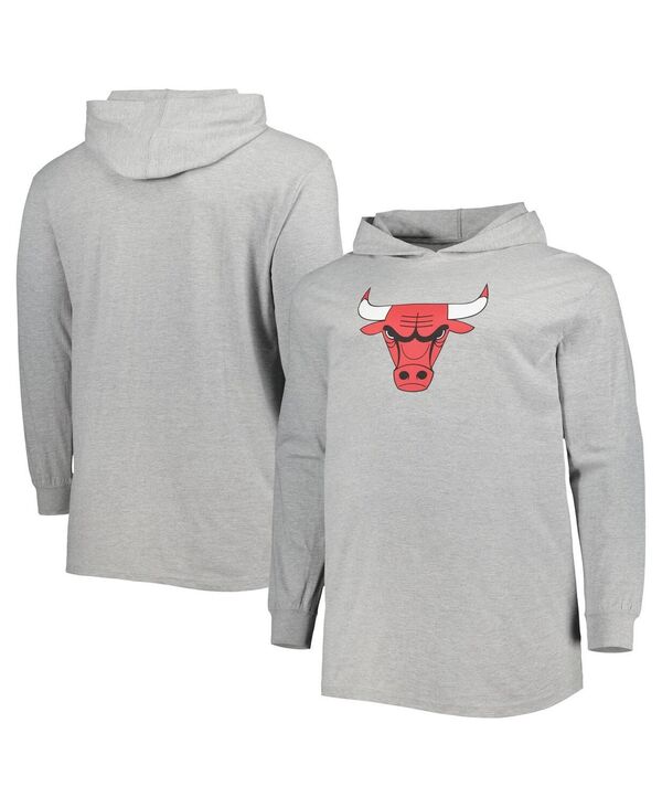 ファナティクス メンズ アウター パーカー・スウェットール Fanatics Men's Heather Gray Chicago Bulls Big and Tall Pullover Hoodie Heather Gray グレー