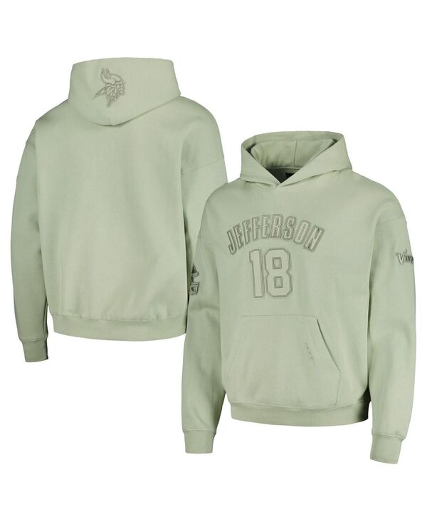 労働者階級判定基準 メンズ アウター パーカー・スウェット Pro Standard Men\u0027s Justin Jefferson Light Green Minnesota Vikings Player Name and Number Pullover Hoodie Light Green 緑であること