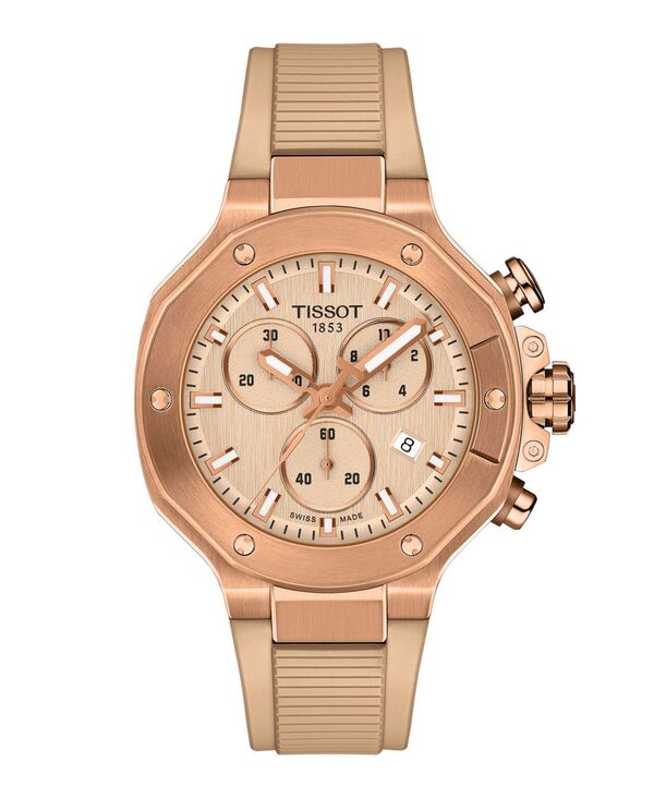 ティソット レディース 付属品 ウオッチ Tissot Unisex Rose Gold Silicone Bracelet Watch 38粍 Nude ゴールド