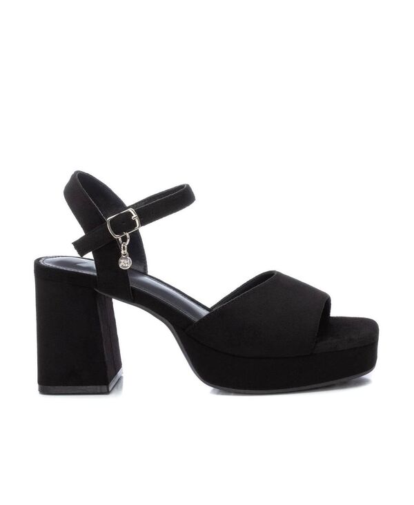 キシタイ レディース シューズ サンダル プラットフォーム スエード ヒール XTI Women Heeled Suede Sandals With Platform By Black ブラック