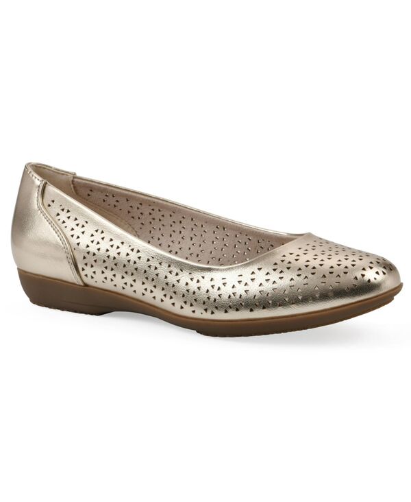 クリフバイホワイトマウンテン レディース シューズ パンプス Cliffs by White Mountain Women's Cindy Ballet Comfort Flat Pale Gold Metallic Smooth ゴールド|ReVida 店
