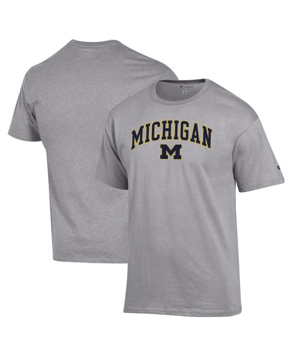 チャンピオン メンズ トップス Tシャツ ロゴ Champion Men'sHeather Gray Michigan Wolverines Arch Over Logo T-Shirt Heather Gray グレー