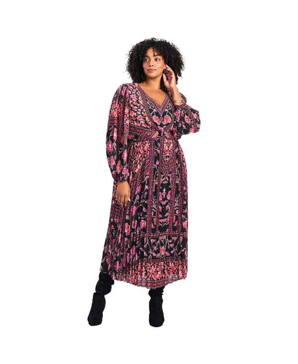アベニュー レディース トップス ワンピース プリーツ AVENUE Women's Harmony Twist Front Pleatedress Berry harmony placement