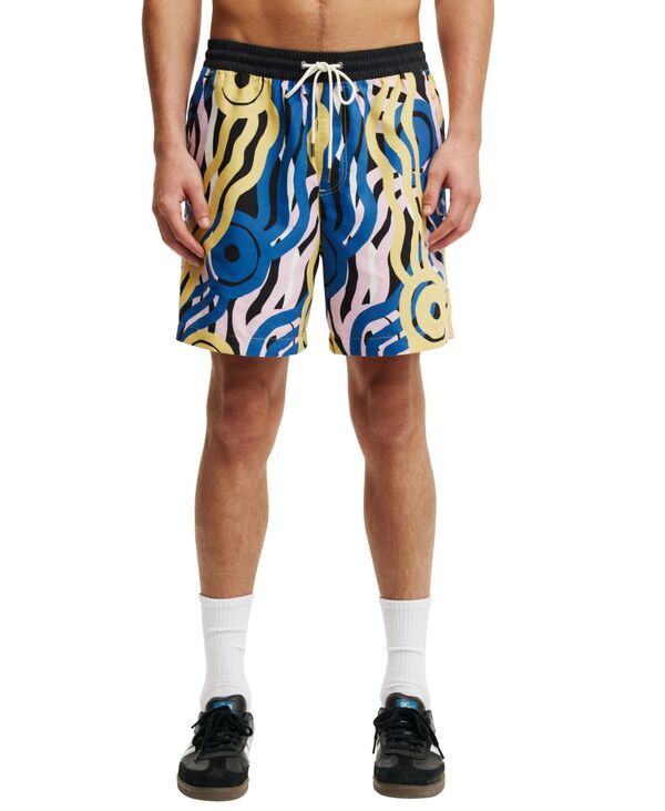 コットンオン メンズ ボトムス ハーフパンツ・ショーツ ショートパンツ COTTON Men's Baggy Fit Shorts Black Lilac Gold Tylah saunders ブラック
