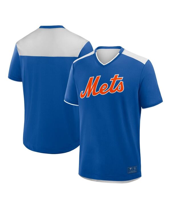 ファナティクス メンズ トップス プルオーバー Vのど首 Fanatics Men\u0027s Royal New York Mets Walk Off V-Neck T-Shirt Royal