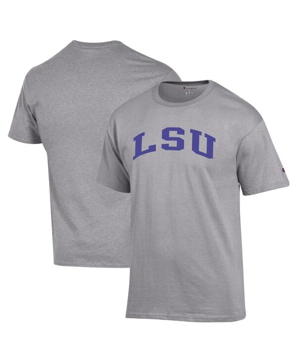 チャンピオン メンズ トップス Tシャツ Champion Men's Heather Gray LSU Tigers Basic Arch T-Shirt Heather Gray グレー