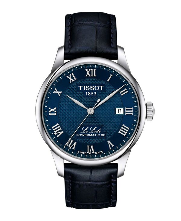 ティソット メンズ アクセサリー 腕時計 レザー Tissot Men's Blue Leather Bracelet Watch 39.30mm Blue ブルー