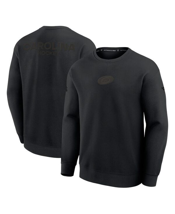 ファナティクス メンズ アウター パーカー・スウェット シャツ Fanatics Men's Black Carolina Hurricanes Authentic Proad Tri-Blend Sweatshirt Black ブラック