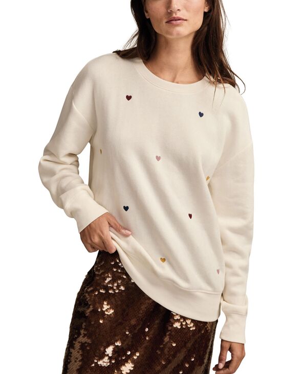 ラッキーブランド レディース アウター パーカー・スウェット クルーネック シャツ Lucky Brand Women's Valentine Crew Neck Sweatshirt Creamulti クリーム