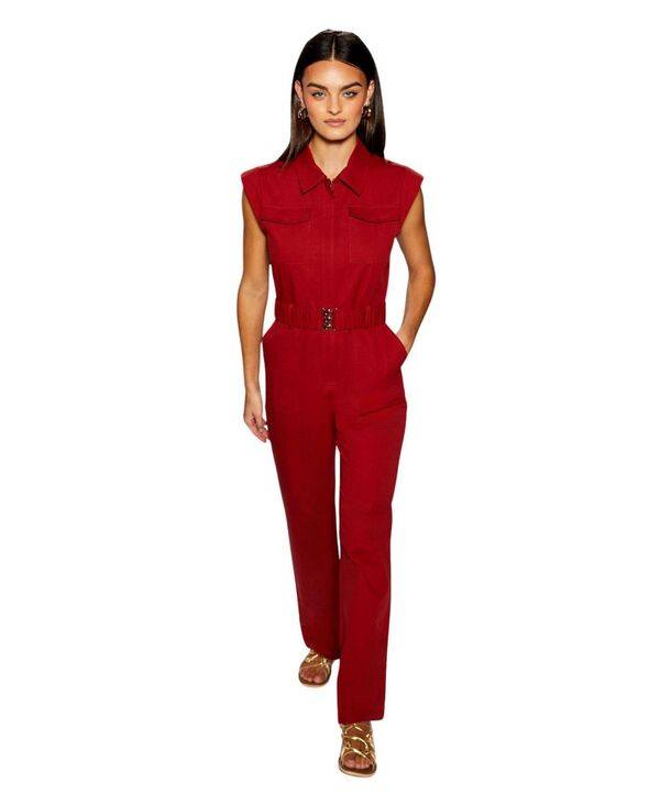 ウエアハウス レディース ボトムス カジュアルパンツ ジャンプスーツ Warehouse Women's Runway Utility Jumpsuit Red レッド