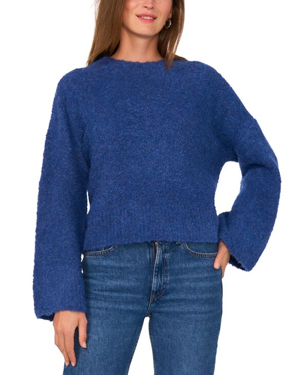 ヴィンスカムート レディース アウター ニット・セーター クルーネック Vince Camuto Women's Wide Crewneck Flared-Sleeve Sweater Bluebell
