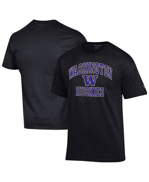 チャンピオン メンズ トップス Tシャツ Champion Men's Black Washington Huskies High Motor T-shirt Black ブラック